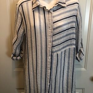 Before You Collection Women’s medium blouse button up lightweight gauze
